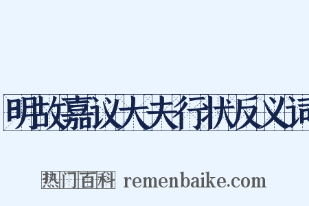 明故嘉议大夫行状反义词是什么意思的图片